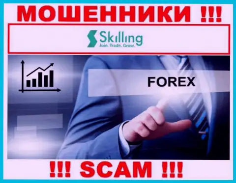 Что касается области деятельности Скиллинг (Forex) - это явно разводняк