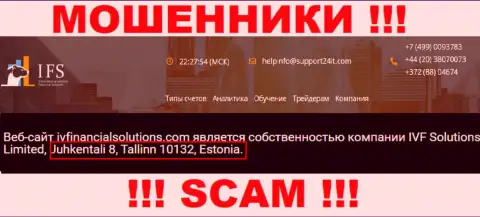 IVFinancialSolutions Com - это сомнительная контора, адрес на интернет-портале предоставляет ложный