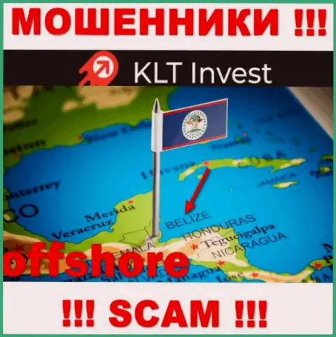 KLT Invest беспрепятственно лишают денег, так как расположены на территории - Belize