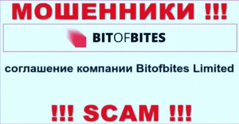 Юр лицом, владеющим интернет-разводилами Bit Of Bites, является БитОфБитес Лтд