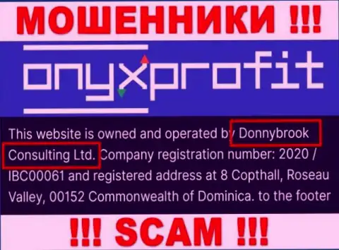 Юридическое лицо конторы Оникс Профит - это Donnybrook Consulting Ltd, информация позаимствована с официального ресурса