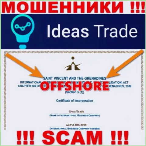 Saint Vincent and the Grenadines - именно здесь зарегистрирована организация Ideas Trade