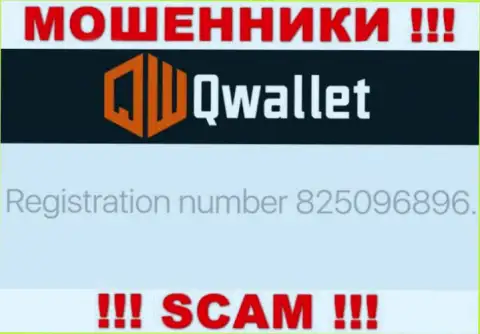 Организация QWallet представила свой регистрационный номер на своем официальном веб-ресурсе - 825096896