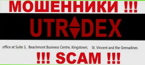 Адрес мошенников UTradex в оффшоре - office at Suite 3, ​Beachmont Business Centre, Kingstown, St. Vincent and the Grenadines, данная информация представлена у них на официальном веб-сайте