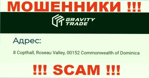IBC 00018 8 Copthall, Roseau Valley, 00152 Commonwealth of Dominica - офшорный адрес регистрации Gravity Trade, опубликованный на web-ресурсе данных жуликов