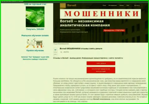 Обзор мошеннических действий скам-проекта Борселл - это ШУЛЕРА !