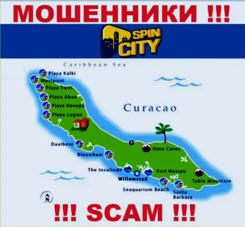 Официальное место базирования Казино Спин Сити на территории - Curacao