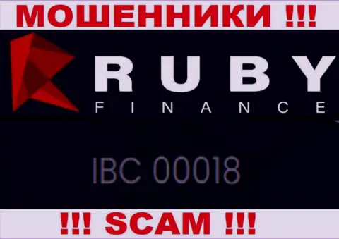 Подальше держитесь от компании Ruby Finance, видимо с липовым регистрационным номером - 00018