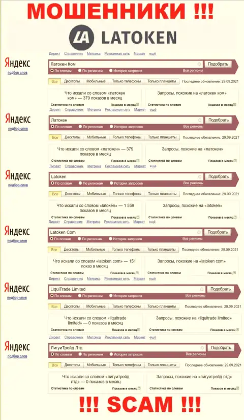 Насколько лохотронный проект Латокен популярный в инете ???