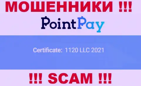 Регистрационный номер Поинт Пэй ЛЛК, который размещен шулерами у них на веб-сервисе: 1120 LLC 2021