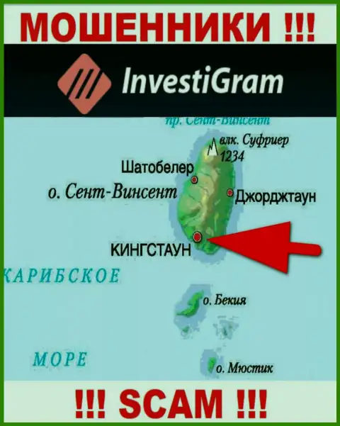У себя на информационном ресурсе InvestiGram написали, что они имеют регистрацию на территории - Kingstown, St. Vincent and the Grenadines