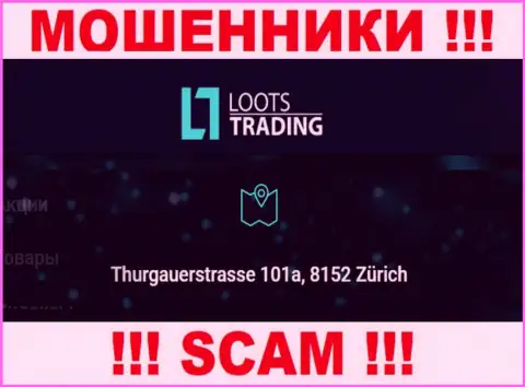 Loots Trading - это очередные шулера !!! Не желают представить настоящий официальный адрес организации