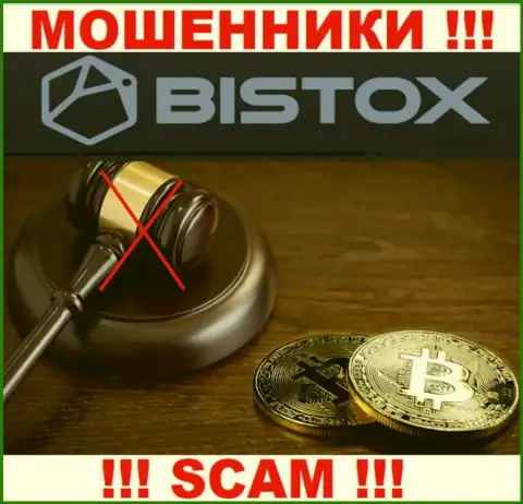 На веб-портале мошенников Bistox Вы не отыщите данных о их регуляторе, его просто нет !