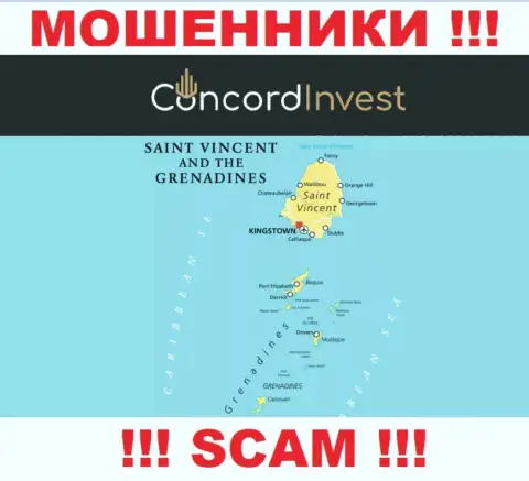 St. Vincent and the Grenadines - здесь, в оффшорной зоне, пустили корни жулики Concord Invest