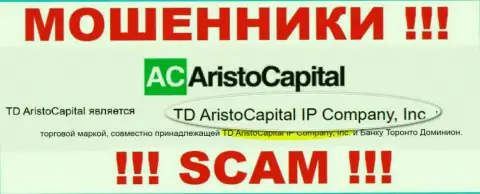 Юридическое лицо internet мошенников ТД АристоКапитал ИП Компани, Инк - это TD AristoCapital IP Company, Inc, сведения с сайта разводил