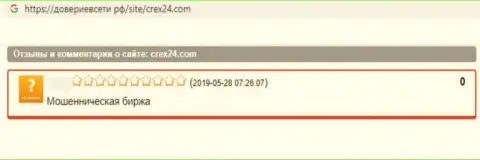 Не стоит рисковать финансовыми средствами, вкладывая их в Crex24 (отзыв)