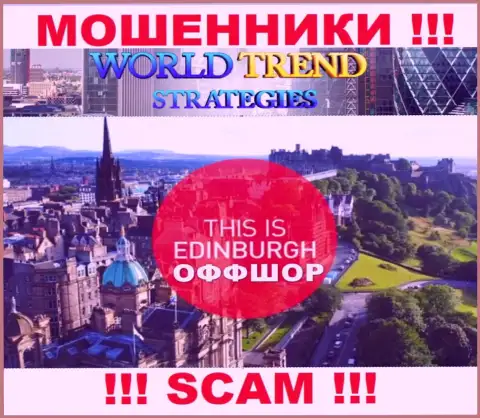 На своем веб-портале World Trend Strategies указали, что они имеют регистрацию на территории - Edinburgh, Scotland