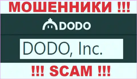 ДОДО, Инк - это аферисты, а управляет ими DODO, Inc