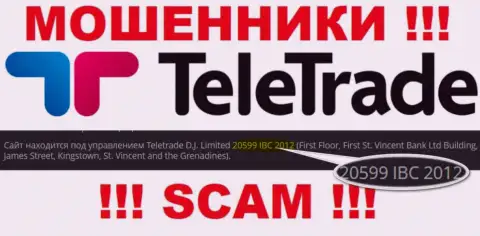 Номер регистрации internet-жуликов TeleTrade Ru (20599 IBC 2012) никак не доказывает их порядочность