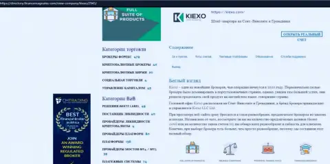 Обзор об условиях торгов Форекс брокерской компании KIEXO, представленный на web-сайте директори финансмагнатес Ком