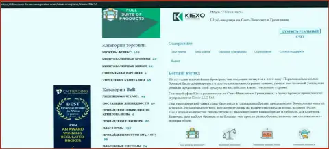 Обзорный материал об условиях для совершения сделок FOREX брокерской компании Kiexo Com, размещенный на web-сервисе Директори ФинансМагнатес Ком