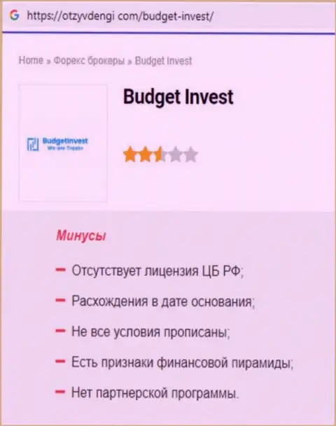 Обзор scam-компании BudgetInvest - это КИДАЛЫ !!!