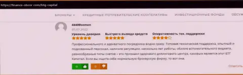 С ФОРЕКС-дилинговой компанией BTG Capital заработать можно, об этом в отзывах на веб-портале Финанс Обзор Ком