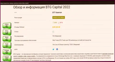 Информация о брокерской организации БТГ-Капитал Ком в информационной статье на веб-сайте Forex-Ratings Com