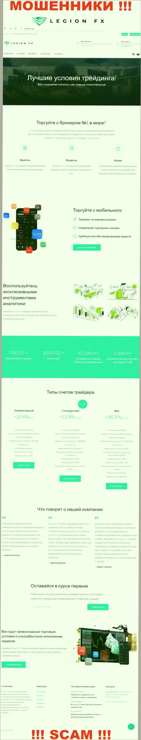 Если не желаете стать пострадавшими от мошеннических ухищрений ГипперФИкс Ком, тогда будет лучше на HypperFX Com не заходить