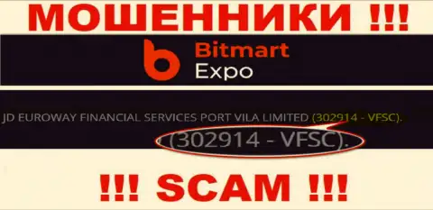 302914 - VFSC - это рег. номер Bitmart Expo, который размещен на официальном интернет-ресурсе компании