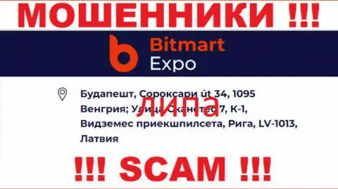 Юридический адрес регистрации конторы Bitmart Expo ложный - взаимодействовать с ней не рекомендуем