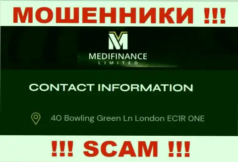 Будьте очень внимательны !!! Medi Finance Limited - это несомненно мошенники ! Не желают показывать реальный адрес регистрации компании