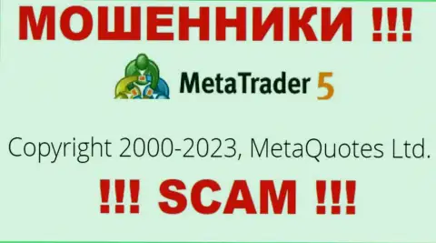 Юридическим лицом Meta Trader 5 считается - Мета Куотс Лтд