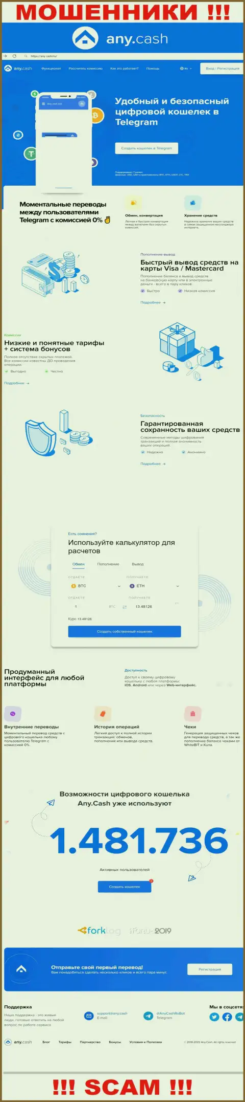 Any Cash - это информационный сервис конторы Any Cash, обычная страница мошенников