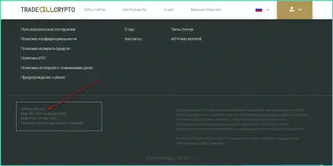 Место базирования юр. конторы ФОРЕКС брокерской компании Трейд Алл Крипто